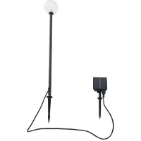 LINDBY Lampada LED solare Brindley, nera, in vetro, IP65