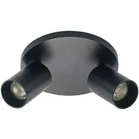 Arcchio Faretto Brinja, nero, rotondo, Ø 6 cm, a 2 luci, GU10