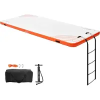 StarTech.com Isola galleggiante Deluxe - Pontile gonfiabile 4,57 x 1,82 m - Piattaforma con tappetino antiscivolo - Borsa e scaletta per il trasporto incluse - Per piscina e spiaggia