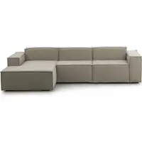 Dmora Divano Fisso con Penisola Alganibra 170x300 cm Grigio Tortora\ Tortora, Sfoderabile Modulare, Sfoderabile, Italy, Oekotext