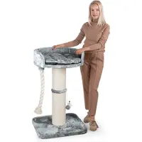 Happy pet Premium Albero per gatti 'Balu' Stabile per gatti di grandi dimensioni - Albero per gatti, albero per arrampicarsi, per Maine Coon, Ragdoll, pali spessi 18 cm, 100 cm di altezza, Grigio