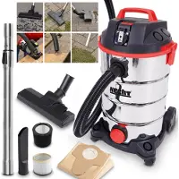HECHT 8335 Z Aspiratore industriale con set di prese | Aspiratore a umido e a secco | 35 litri | 1400 W