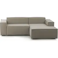 Dmora Divano Fisso con Penisola Ameli 170x240 cm Grigio Tortora\ Tortora, Sfoderabile Sfoderabile, Modulare, Italy, Oekotext