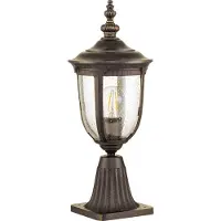 Licht-Erlebnisse Piantana in alluminio e vetro alta 46,6 cm IP44 in bronzo, lampada da terra per esterni in stile rustico e resistente alle intemperie