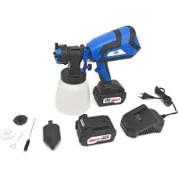 HBM Spruzzatore di vernice elettrico portatile 20 Volt 4.0AH con 2 batterie con serbatoio da 1000 ML