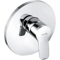 Kludi PURE&EASY Mitigeur monocommandé encastré pour douche, montage mural, 25 l/min, chrome, 376550565, 376550565