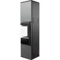 Kratki Stufa in acciaio REN/L sinistra Ø 150 7 kW rivestimento nero con porta a molla