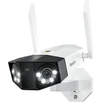 Reolink Duo 3 WiFi, telecamera di sicurezza da esterno plug-in 8K 16MP, vista a 180°, Wi-Fi 6 dual band, visione notturna a colori