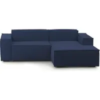 Talamo Italia Divano Fisso con Penisola Ameli 170x240 cm blu blu, Sfoderabile Modulare, Sfoderabile, Italy, Oekotext Italy