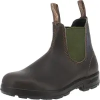 Blundstone Stivaletto uomo marrone scuro in pelle dettagli verde scuro