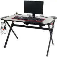 Mendler Scrivania HWC-F11, scrivania per computer, scrivania da gioco 120x75cm MVG nero