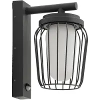 LUCANDE Applique da esterno Chandan, 30 cm, antracite, sensore