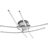 LINDBY Plafoniera LED Yael, color cromo, metallo, lunga 67 cm