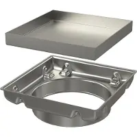 Alcadrain Aufstockelement des Aufsatzes + Beidseitiger Rost 130×130 mm, Edelstahl