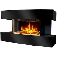 Chemin†™Arte - Caminetto elettrico da parete Lounge Medium Nero 82 cm con effetto fiamme LED, riscaldamento programmabile, telecomando