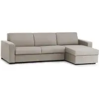 Talamo Italia Divano Letto con Penisola Allegria 95x260 cm Nero Tortora, Sfoderabile Contenitore Italy