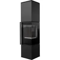 Kratki Stufa in acciaio REN/L destra Ø 150 7 kW rivestimento nero con porta a molla
