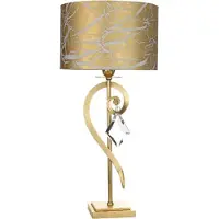 Casa Padrino lampada da tavolo barocca in cristallo oro con patina Ø 25 x H. 53 cm - Magnifica lampada da tavolo in stile barocco con pregiato cristallo di Boemia - Qualità lussuosa - Italy