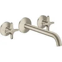Hansgrohe AXOR One robinetterie de lavabo 3 trous encastrée pour montage mural, bec 220mm, avec poignées croisillons, 48140820, 48140820