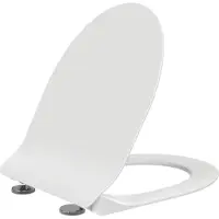 Creavit , copriwater bianco lucido, sistema di chiusura rallentata, materiale Duroplast, cerniere in acciaio inossidabile, design elegante