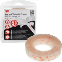 3M 192x Dual Lock Chiusura a pressione flessibile SJ356B, trasparente, 25 mm x 2,5 m, 5,7 mm, 40 teste/cm², confezionato singolarmente | Confezione (4 rotoli)