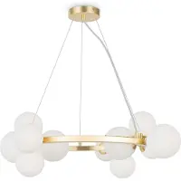 Maytoni Lampada a sospensione Dallas, a 11 luci, colore oro/bianco