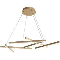 Maytoni Lampadario A Sospensione Moderno Line Metallo Oro Acrilico 6 Luci Led 75W