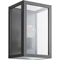 LINDBY Applique da esterno Giavanna, 28 cm, antracite, IP44, E27