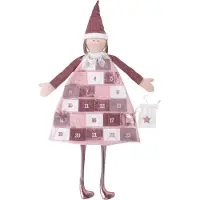 Merkloos Calendario dell'Avvento da riempire - Tessuto - 118 x 53 cm - Bianco e rosa - Per decorare l'attesa del Natale