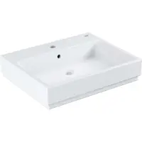 GROHE Waschtisch Cube Keramik 60 cm, wandhängend, 1 Hahnloch, mit Ü berlauf