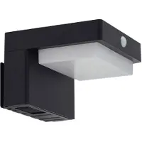 LINDBY Lampada da parete solare a LED Eleazar, nera, con sensore