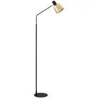 LINDBY Lampada da terra Vlada, 144 cm, ottone, nero, metallo