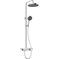 Kielle Oudee - Set doccia con termostato, 260 mm, 3 getti, cromato/bianco/nero 20602000