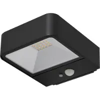 LUCANDE Lampada da parete solare a LED Dava, altezza 5 cm, alluminio, sensore