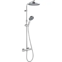 Kielle Oudee - Set doccia con termostato, 260 mm, 3 getti, cromato 20602010