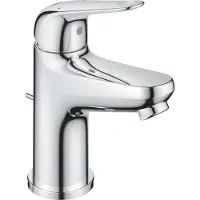 GROHE Euroeco Mitigeur monocommandé pour lavabo, S-Size, saillie 103mm, vidage à tirette métal, 24456000, 24456000
