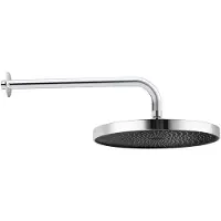 Kielle Oudee - Soffione doccia 260, 1 getto, braccio doccia 350 mm, cromato/nero 20102SE0