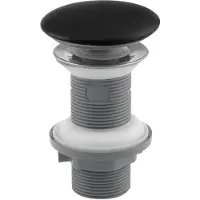 Hak Set di rifiuti 5/4" click-clack, tappo in Vetroceramica, h. 20-70 mm, nero opaco