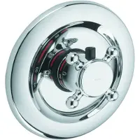 Kludi 1926 : robinetterie thermostatique encastrée, poignée en croix, limiteur d'eau chaude à 40 °C, sans robinet d'arrêt, 517190520, 517190520