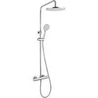 Kielle Oudee - Set doccia con termostato, 228 mm, 3 getti, cromato 20602020