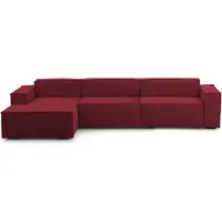 Talamo Italia Divano Fisso con Penisola Atrillo 170x340 cm Rosso Rosso, Sfoderabile Modulare, Sfoderabile, Italy, Oekotext