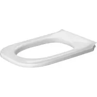 Duravit Siège de WC circulaire D-Code, fixation par étrier, 361x490mm, rallongé, blanc brillant, charnières en inox, 0060710000, 0060710000