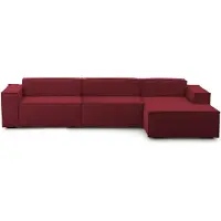 Talamo Italia Divano Fisso con Penisola Asvaldo 170x340 cm Rosso Rosso, Sfoderabile Modulare, Sfoderabile, Italy, Oekotext
