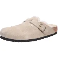 Birkenstock - Zoccoli caldi e morbidi - Boston Shearling Leather/Suede Regular Taupe per Uomo in Pelle - Taglia 45 - Marrone