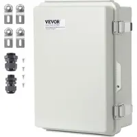 Vevor Scatola di connessione elettrica 430 x 330 x 180 mm, scatola per quadri elettrici in plastica ABS con coperchio incernierato, serratura in acciaio inox, impermeabile IP67 per progetti elettrici