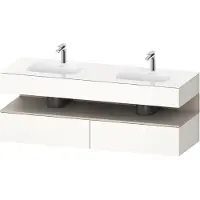 Duravit Collection One lavabo à encastrer avec meuble sous-vasque en console, 1600x550x600mm, niche taupe mat, lavabos doubles, QA4797091220010, QA4797091220010