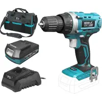 Dedra Set Di Utensili A Batteria 18V, Trapano Avvitatore Sas+All Ded7010 35Nm, Batteria 2.0Ah, Caricabatterie, Borsa 16&Quot;