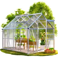 Gardebruk Serra in alluminio 4,8m² con fondamenta 250x190cm incl. 2 lucernari Casa per pomodori Serra per coltivazione Telaio freddo per giardino Coltivazione 7,7m³