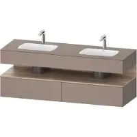 Duravit Collection One lavabo à encastrer avec meuble sous-vasque en console, 1600x550x600mm, niche en chêne mamelonné, lavabos doubles, QA4797055430010, QA4797055430010