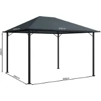 Quick Star Padiglione da giardino in metallo Nizza 3x4m Grigio RAL 7012